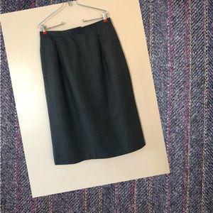Madison Club Canada Midi Skirt 14P🌹100% Wool Pinstripes Straight Workwear